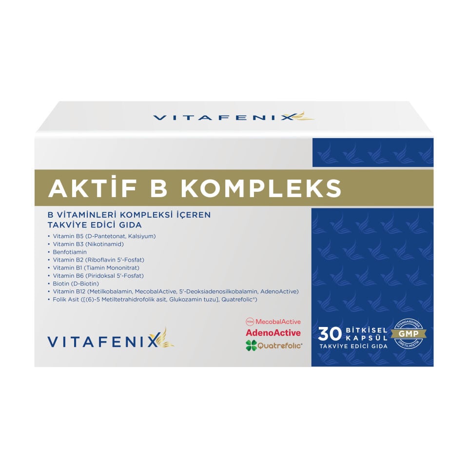 Aktif B Kompleks - Benfotiamin ve Temel B Vitaminlerinin Aktif Formlarını İçeren Takviye Edici Gıda