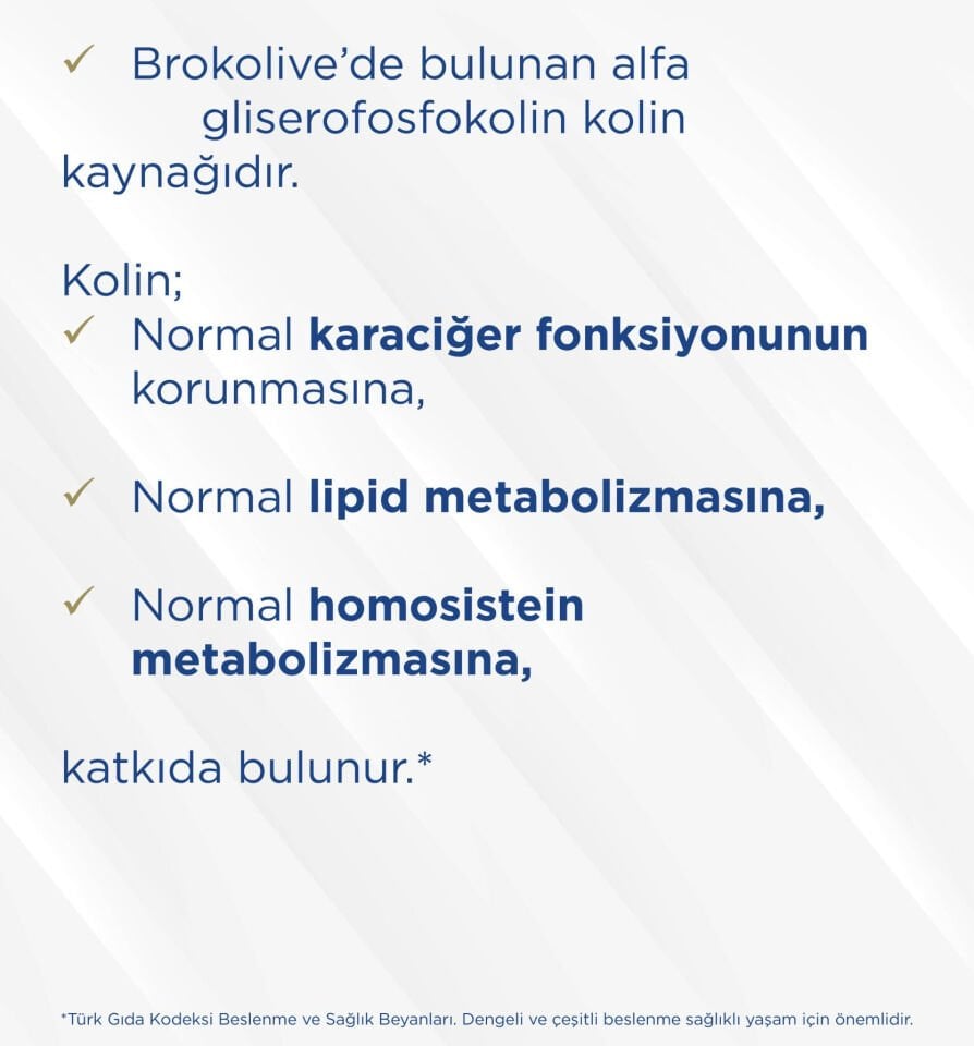 Brokolive - Brokoli Ekstresi ve Bitki Ekstreleri İçeren Takviye Edici Gıda