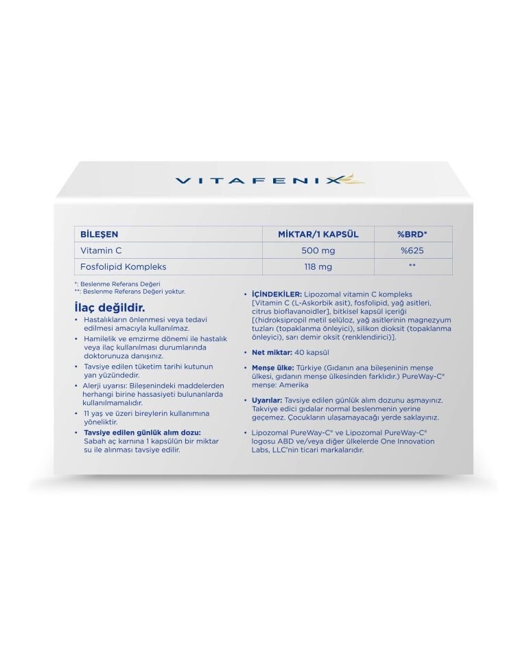 Lipozomal C Vitamini İçeren Kapsül Takviye Edici Gıda