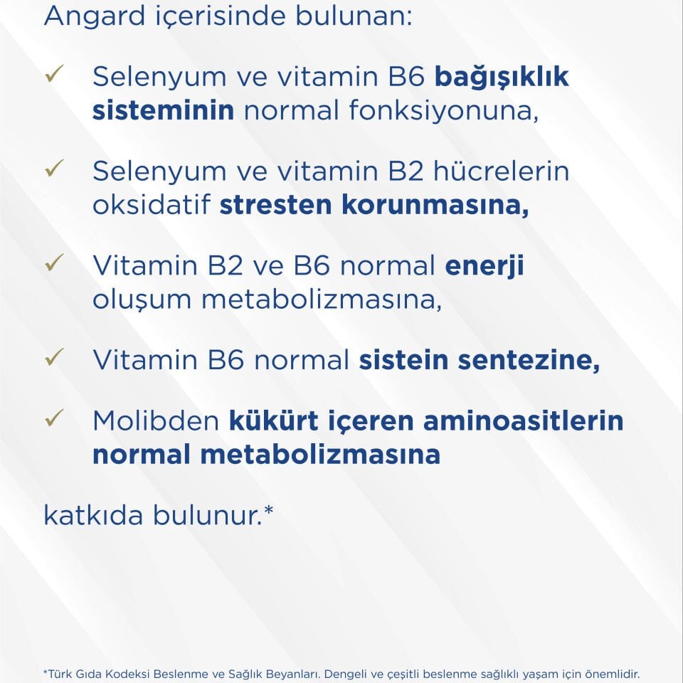 Angard - Glutatyon, Selenyum, PQQ, Molibden İçeren Takviye Edici Gıda