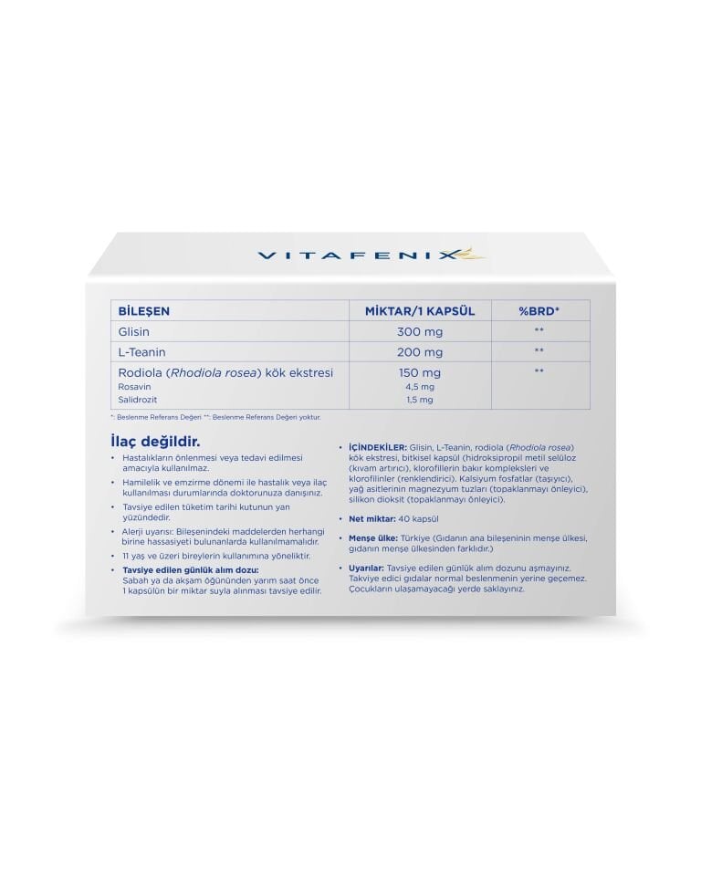 Rhodiolin Standardize Rodiola Kök Ekstresi L-Teanin ve Glisin Takviyesi