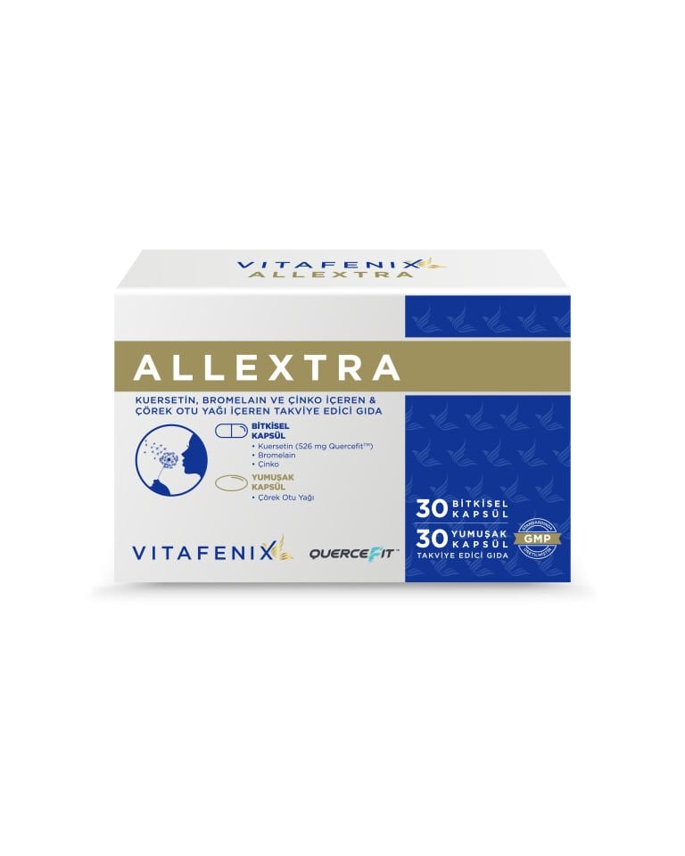 Allextra - Kuersetin, Çörek Otu Yağı, Bromelain ve Çinko Takviyesi görseli