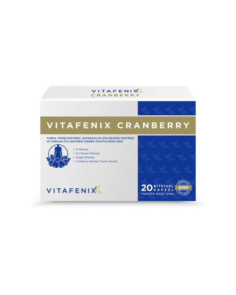 Vitafenix Cranberry - Turna Yemişi Ekstresi, D-Mannoz, Astragalus (Çin Geveni) ve Isırgan Otu Ekstresi İçeren Kapsül Takviye Edici Gıda görseli